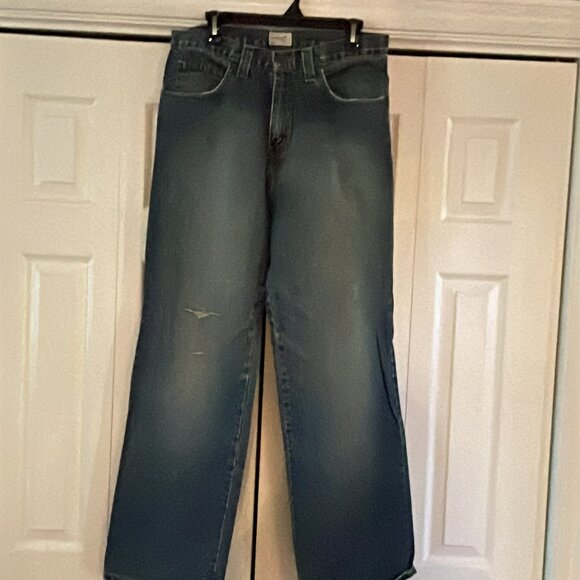 *♪ Vintage Distressed Straight Leg  Mens Jeans 1990s Y2k - Size 31 x 34 *♪ - Picture 3 of 13